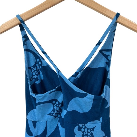 Patagonia Amber Dawn Dress S Blue Floral Organic Cotton Fit & Flare outdoors - Picture 6 of 9